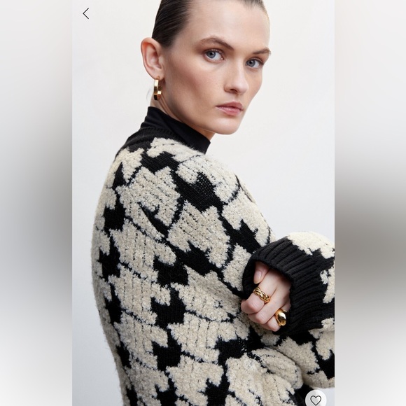 NWT** - Mango Houndstooth Cardigan - XS - Picture 4 of 6